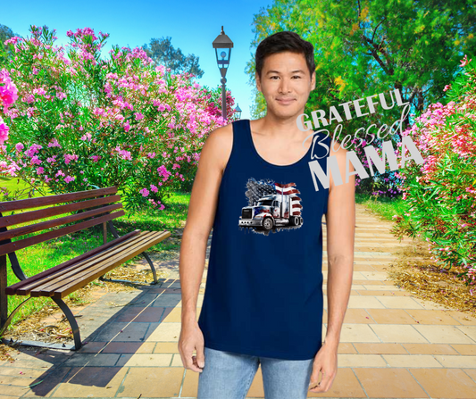 American Flag Semi Truck