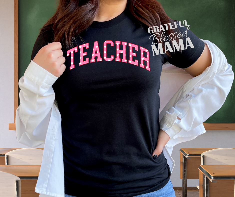 Pink Heart Teacher