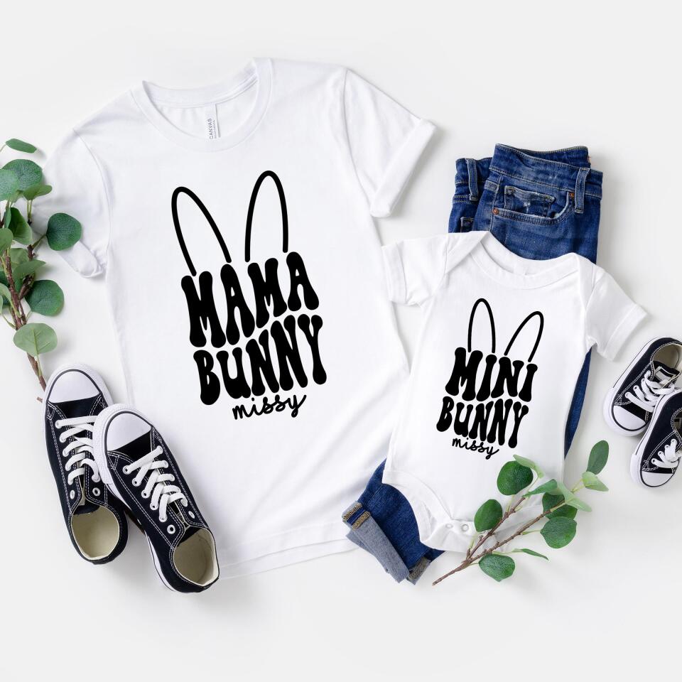 Mama & Mini Bunny Custom Name Shirt